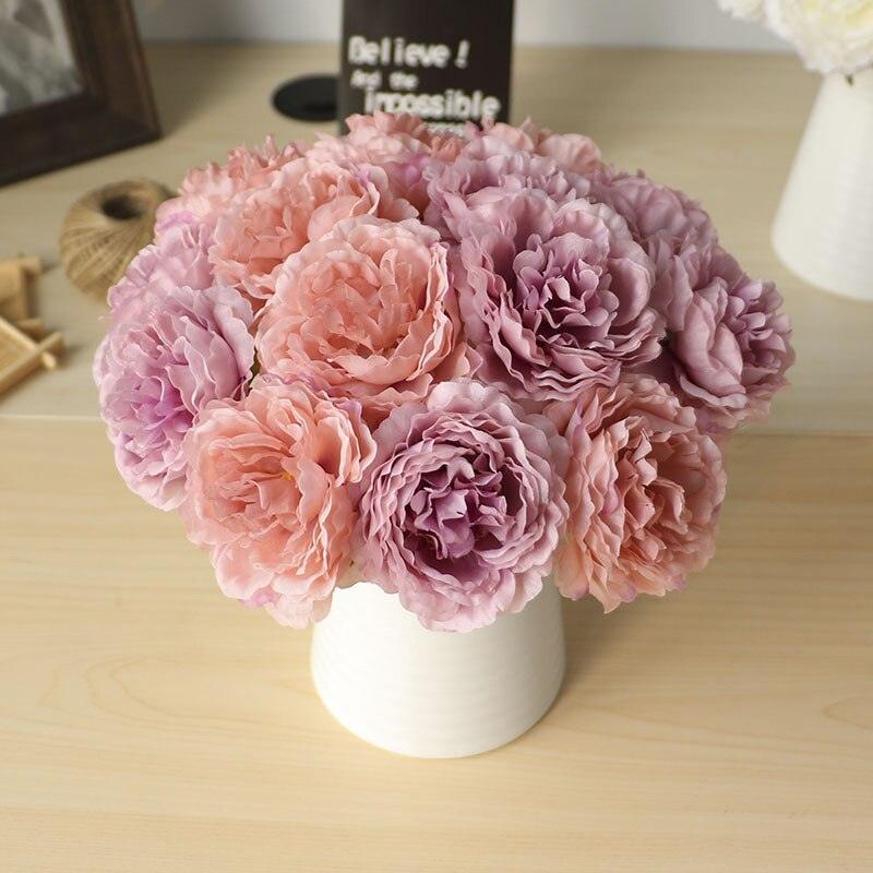 High quality artificial flower peony 5 silk wedding flowers Artificial Flowers Luxurious Weddings