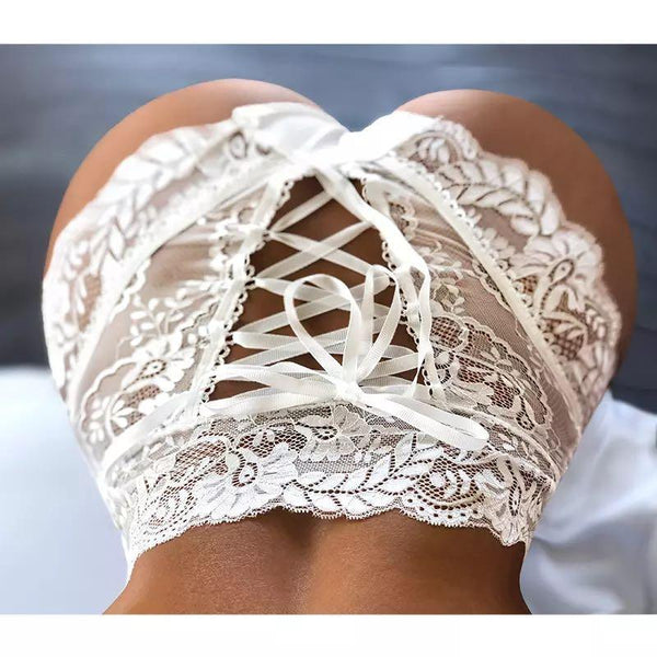 High Waist Lace Thongs Hollow Underwear - Luxurious Weddings