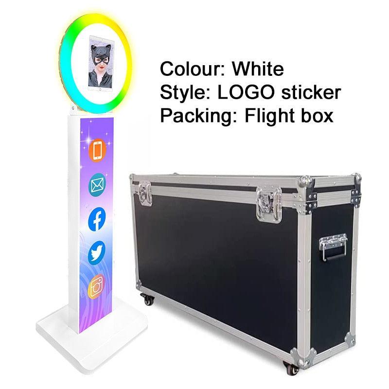 iPad Photo Booth Selfie Machine Shell Adjustable Stand Photobooth With LED Ring Light Events Luxurious Weddings