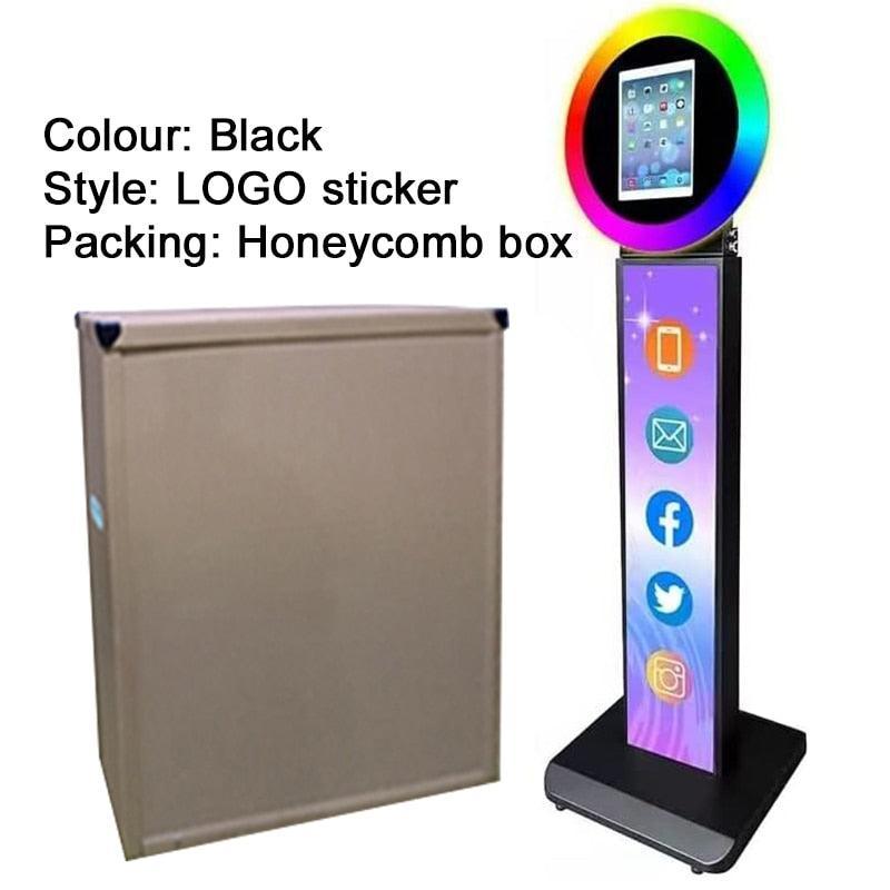 iPad Photo Booth Selfie Machine Shell Adjustable Stand Photobooth With LED Ring Light Events Luxurious Weddings