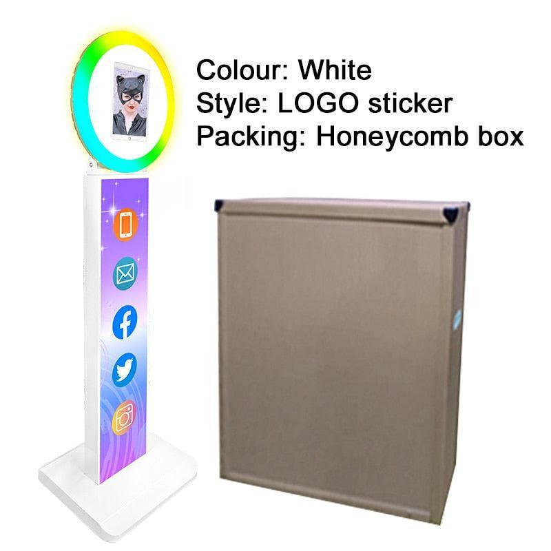 iPad Photo Booth Selfie Machine Shell Adjustable Stand Photobooth With LED Ring Light Events Luxurious Weddings