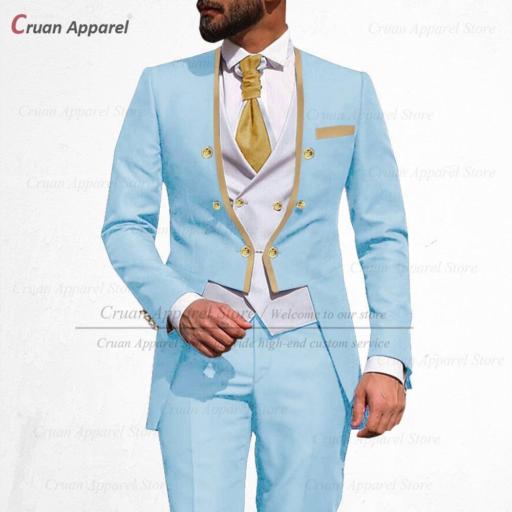 Latest Royal Blue Suit Men 3Pcs - Luxurious Weddings