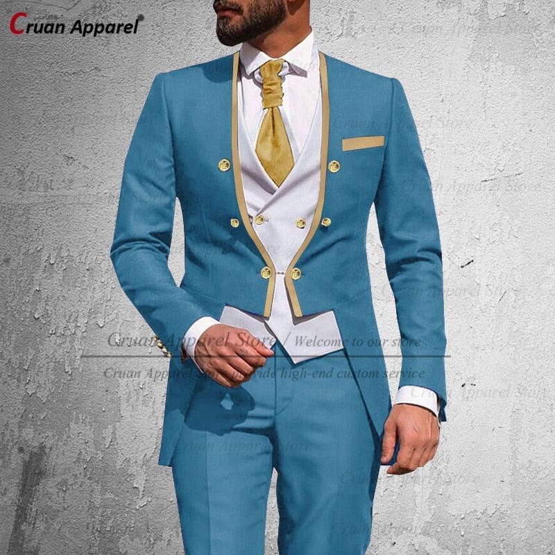 Latest Royal Blue Suit Men 3Pcs - Luxurious Weddings