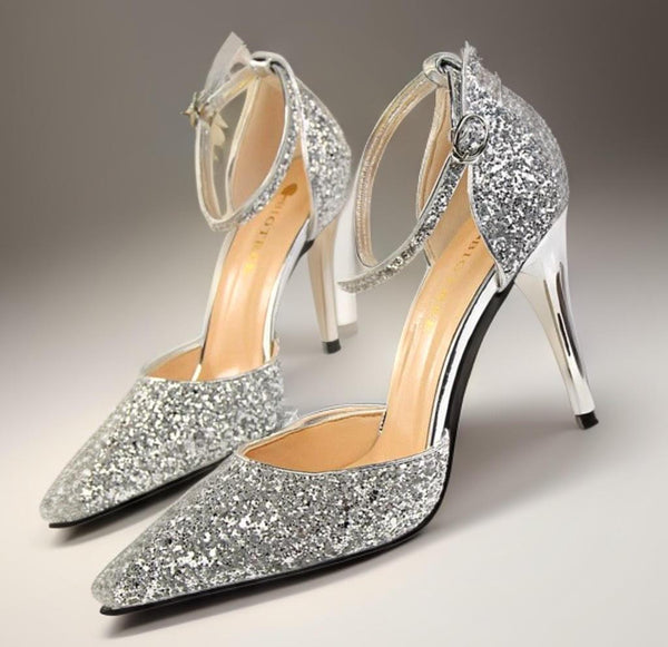 Mary Jane Glitter Heels - Luxurious Weddings