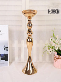 Metal Candle Holders Flowers Vase Candlestick Centerpieces - Luxurious Weddings