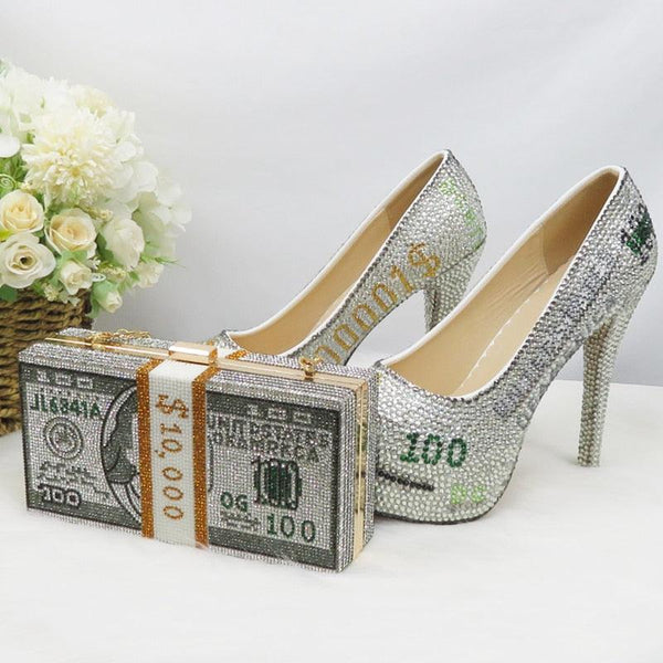 Money shoe and bag High Heel Pumps - Luxurious Weddings