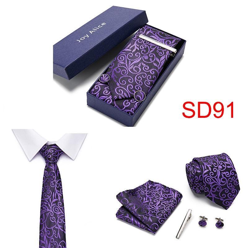 Necktie Hanky & Cufflinks Gift Box Groomsmen Accessories Luxurious Weddings