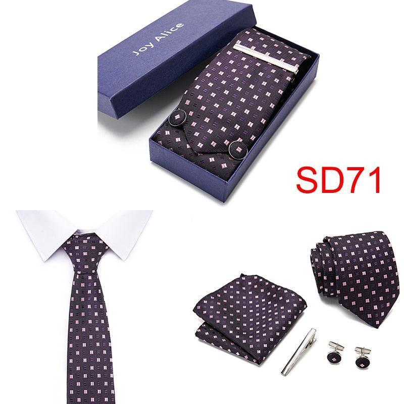 Necktie Hanky & Cufflinks Gift Box Groomsmen Accessories Luxurious Weddings