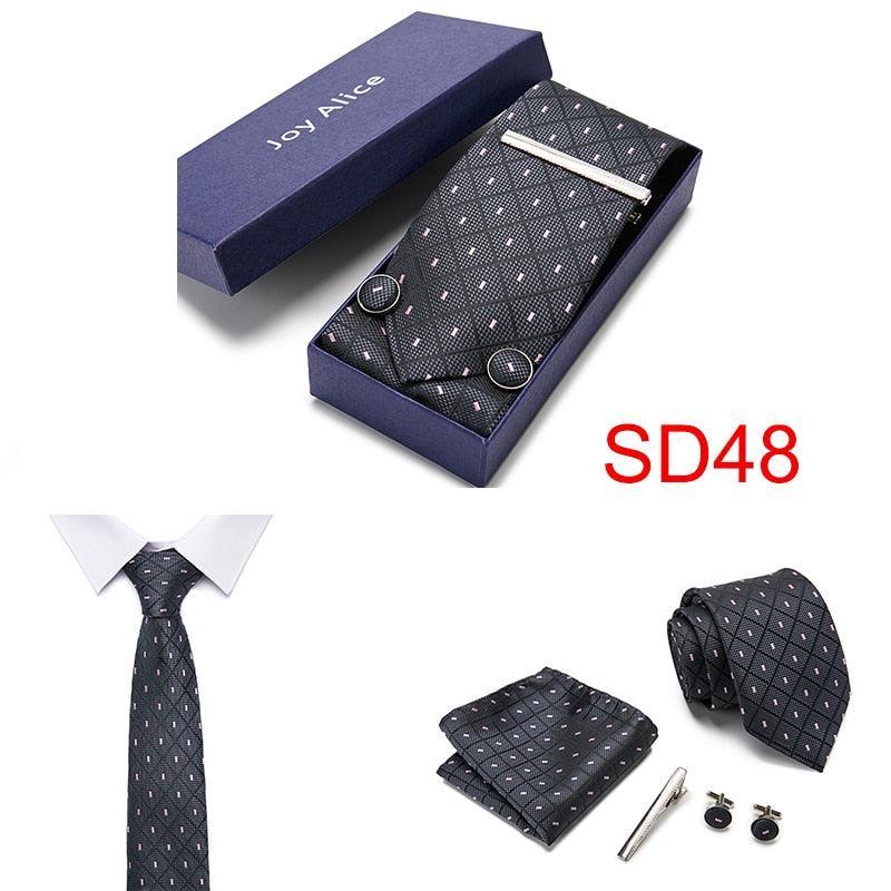 Necktie Hanky & Cufflinks Gift Box Groomsmen Accessories Luxurious Weddings