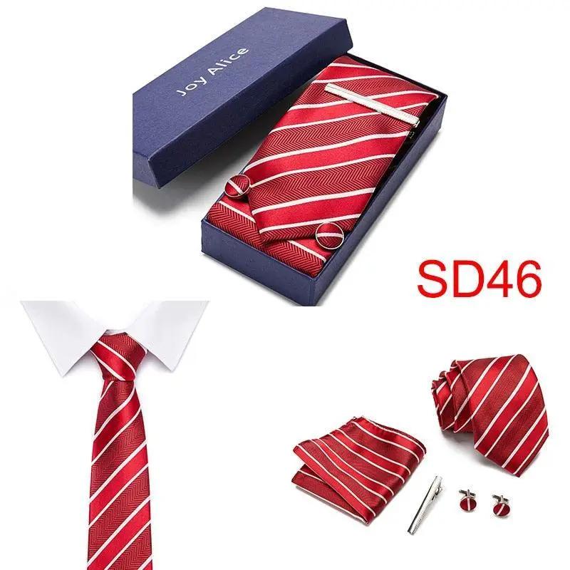 Necktie Hanky & Cufflinks Gift Box Groomsmen Accessories Luxurious Weddings