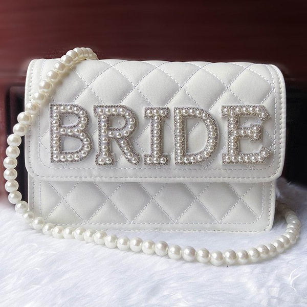 Pearl Bride to Be Clutch Bag Bridal Shower Wedding Engagement - Luxurious Weddings