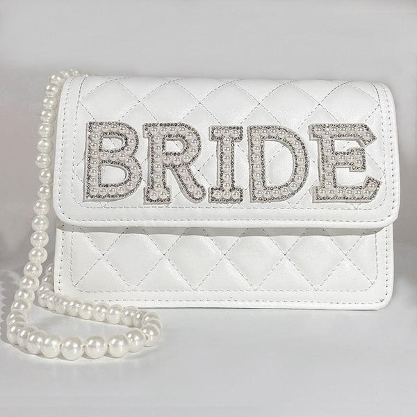Pearl Bride to Be Clutch Bag Bridal Shower Wedding Engagement - Luxurious Weddings