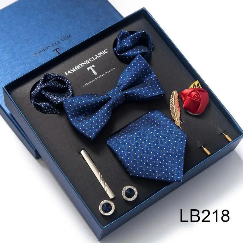 Silk Style Necktie & Pocket Squares Gift Box Neckties Luxurious Weddings