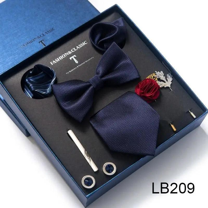 Silk Style Necktie & Pocket Squares Gift Box Neckties Luxurious Weddings