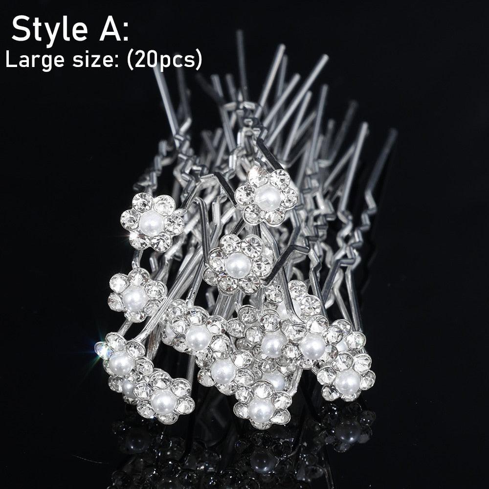Silver Color Pearl Rhinestone Wedding Hair Combs Hair Accessories Bridal Accessories Luxurious Weddings
