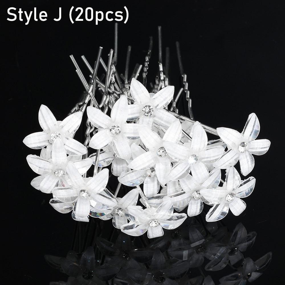 Silver Color Pearl Rhinestone Wedding Hair Combs Hair Accessories Bridal Accessories Luxurious Weddings