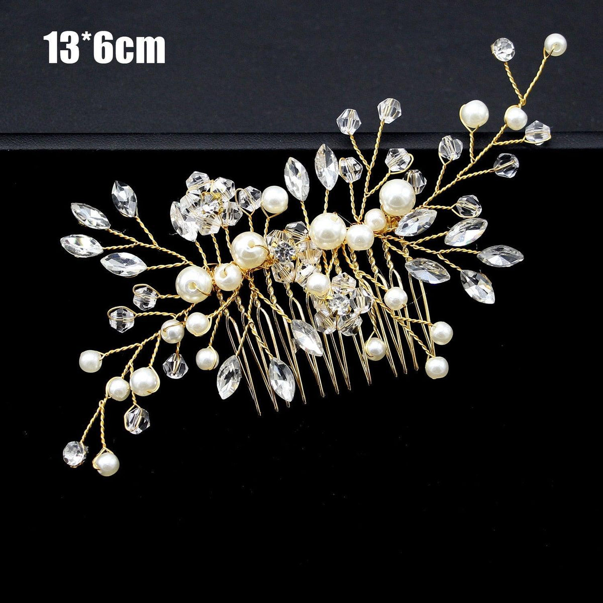 Silver Color Pearl Rhinestone Wedding Hair Combs Hair Accessories Bridal Accessories Luxurious Weddings
