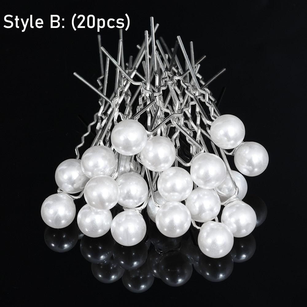 Silver Color Pearl Rhinestone Wedding Hair Combs Hair Accessories Bridal Accessories Luxurious Weddings