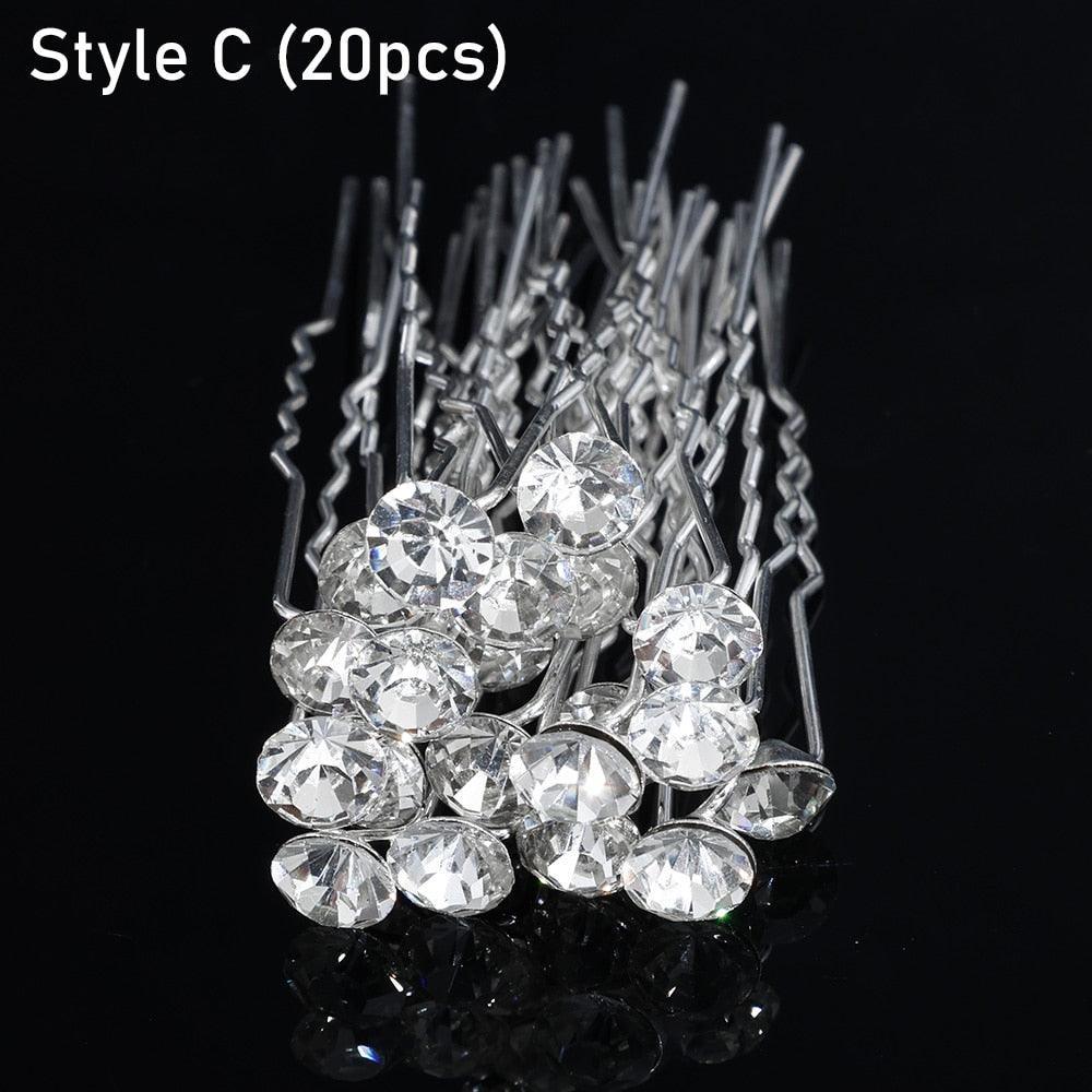 Silver Color Pearl Rhinestone Wedding Hair Combs Hair Accessories Bridal Accessories Luxurious Weddings