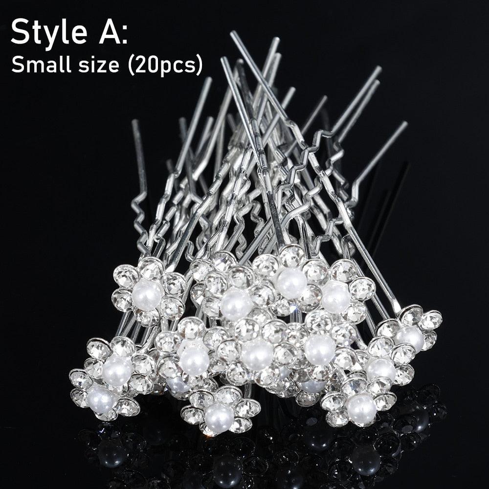 Silver Color Pearl Rhinestone Wedding Hair Combs Hair Accessories Bridal Accessories Luxurious Weddings