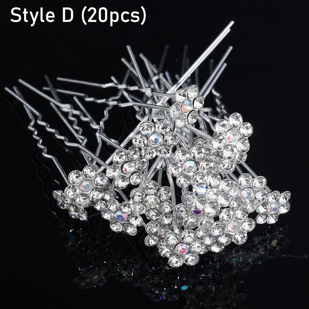 Silver Color Pearl Rhinestone Wedding Hair Combs Hair Accessories Bridal Accessories Luxurious Weddings
