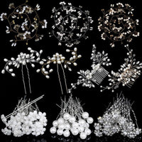 Silver Color Pearl Rhinestone Wedding Hair Combs Hair Accessories Bridal Accessories Luxurious Weddings