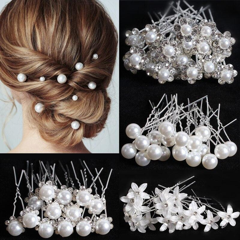Silver Color Pearl Rhinestone Wedding Hair Combs Hair Accessories Bridal Accessories Luxurious Weddings