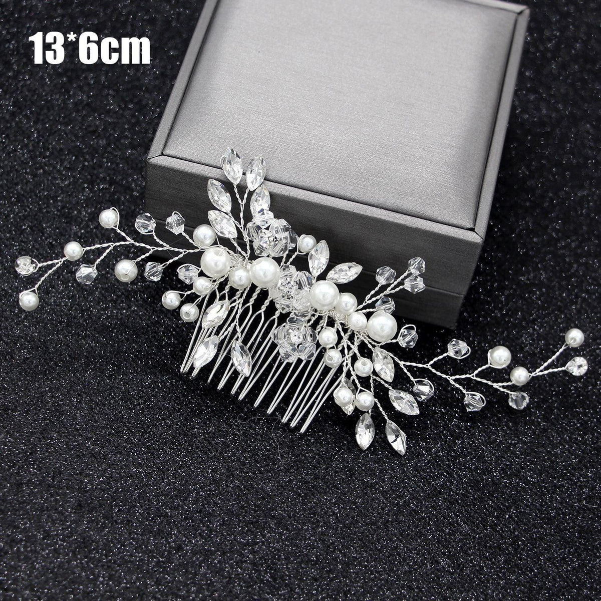 Silver Color Pearl Rhinestone Wedding Hair Combs Hair Accessories Bridal Accessories Luxurious Weddings