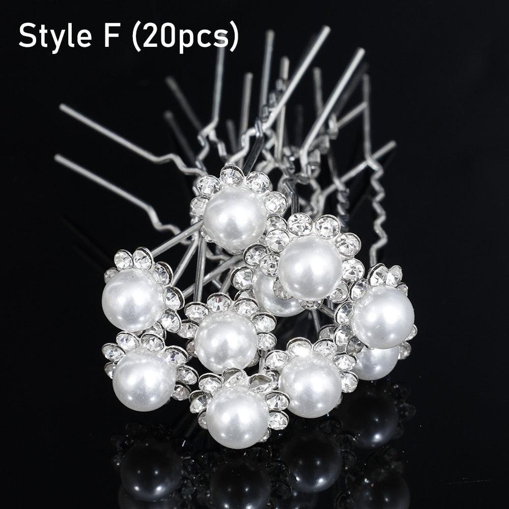 Silver Color Pearl Rhinestone Wedding Hair Combs Hair Accessories Bridal Accessories Luxurious Weddings