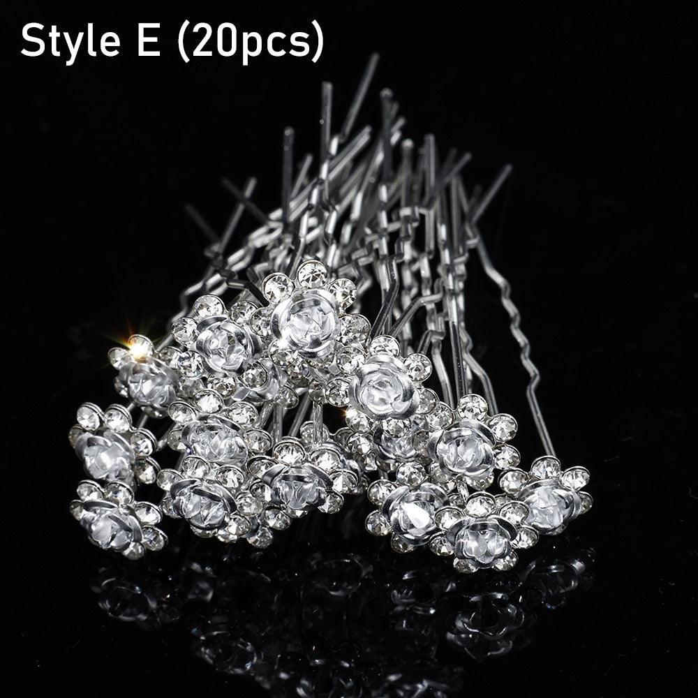 Silver Color Pearl Rhinestone Wedding Hair Combs Hair Accessories Bridal Accessories Luxurious Weddings