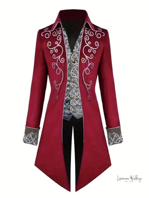 Steampunk Gothic Embroidered Victorian Jacket - Men's Renaissance Costume - Luxurious Weddings