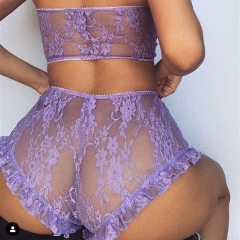 Tulle Ruffled Lingerie Babydoll Lingerie Set Lingerie Luxurious Weddings