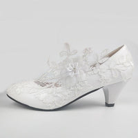 White Flower Pumps wedding shoes Bridal Shoes Luxurious Weddings