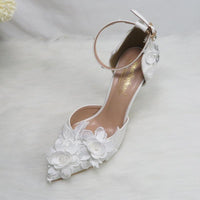 White Flower Pumps wedding shoes Bridal Shoes Luxurious Weddings