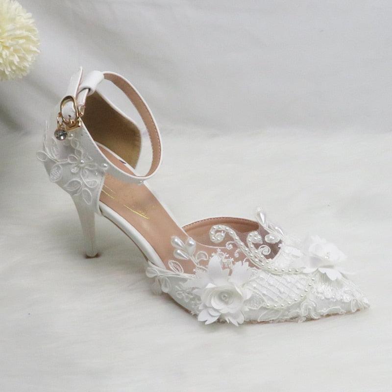 White Flower Pumps wedding shoes Bridal Shoes Luxurious Weddings