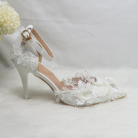 White Flower Pumps wedding shoes Bridal Shoes Luxurious Weddings