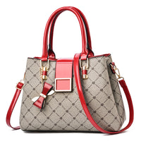 Newposs Woman's Bag in designer style, perfect for luxurious weddings with its elegant red accents and chic design.