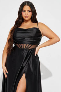 Kaylee Satin Gown - Black Luxurious Weddings