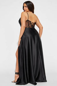 Kaylee Satin Gown - Black Luxurious Weddings