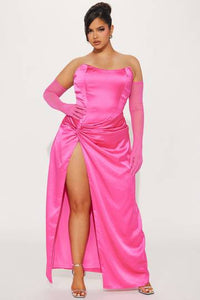 Teagan Satin Maxi Dress Set - Black Luxurious Weddings