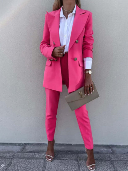 Lapel Collar Long Sleeve Blazer and Pants Set womens suits Luxurious Weddings