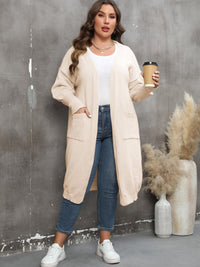 Plus Size Long Sleeve Pocketed Cardigan Plus size Luxurious Weddings
