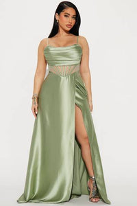 Kaylee Satin Gown - Black Luxurious Weddings