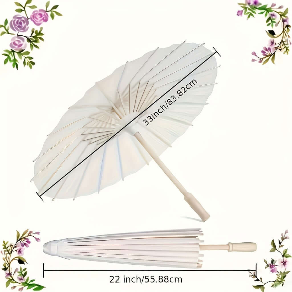 10pcs Large White Paper Umbrellas - Whimsical Design Umbrellas Luxurious Weddings
