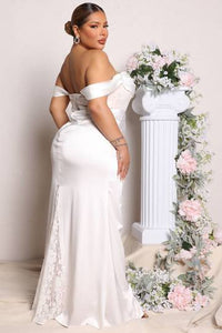 Down The Aisle Satin Maxi Wedding Dress - White Dresses Luxurious Weddings