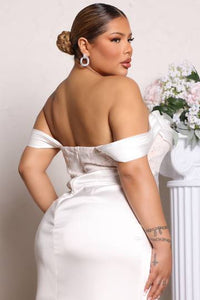 Down The Aisle Satin Maxi Wedding Dress - White Dresses Luxurious Weddings