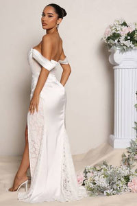 Down The Aisle Satin Maxi Wedding Dress - White Dresses Luxurious Weddings