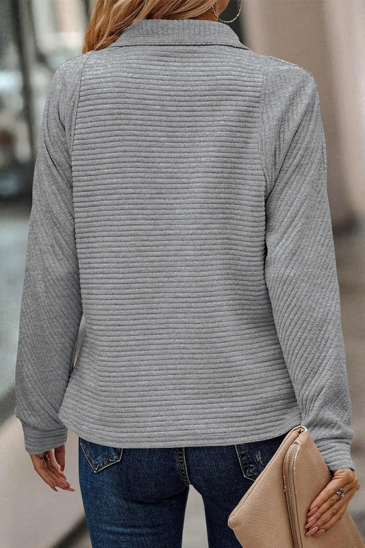 Plus Size Quarter Zip Long Sleeve T-Shirt Plus size sweater Luxurious Weddings