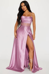 Kaylee Satin Gown - Black Luxurious Weddings