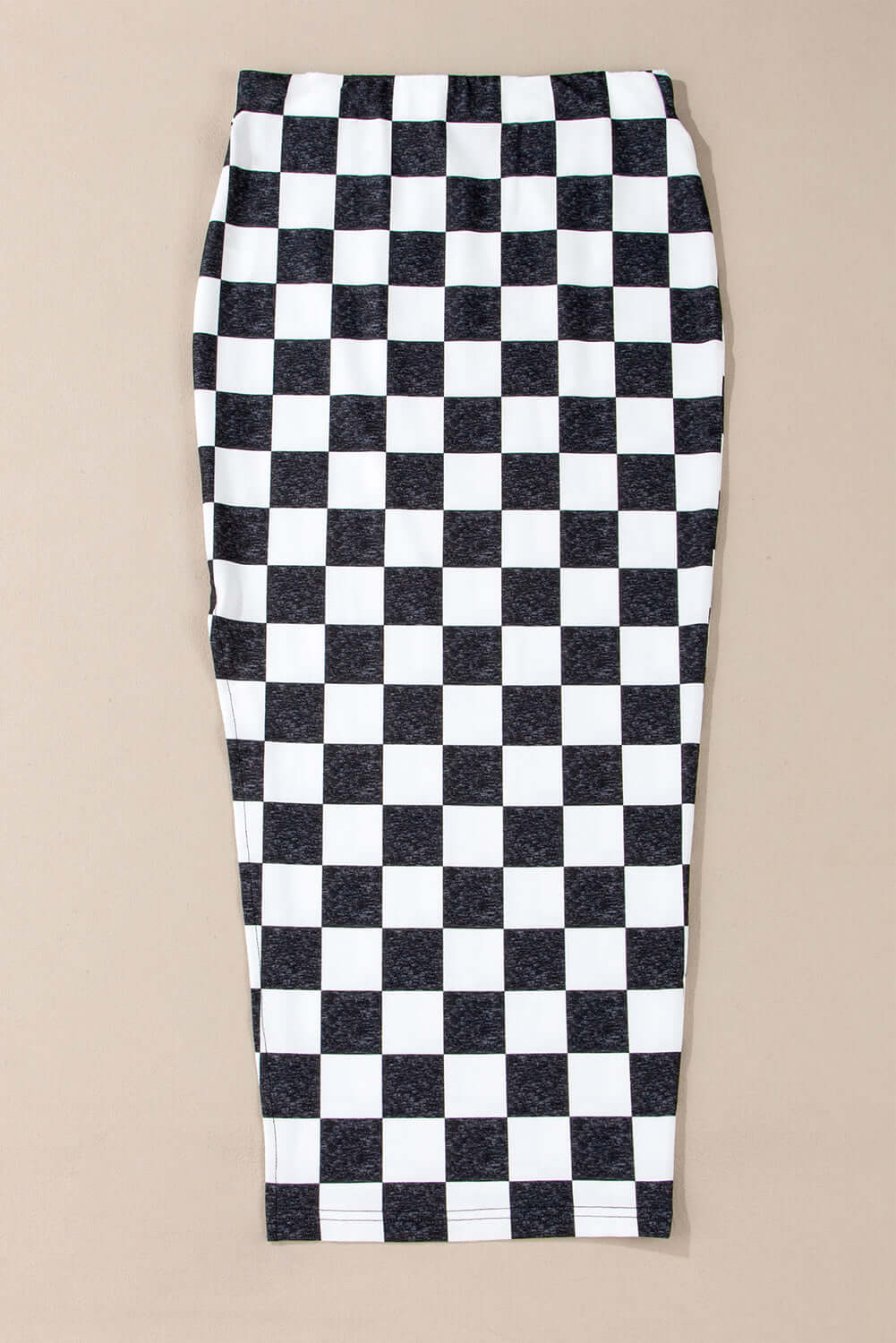 White Checkered Print Side Slit High Waist Midi Skirt Bottoms/Skirts & Petticoat Luxurious Weddings